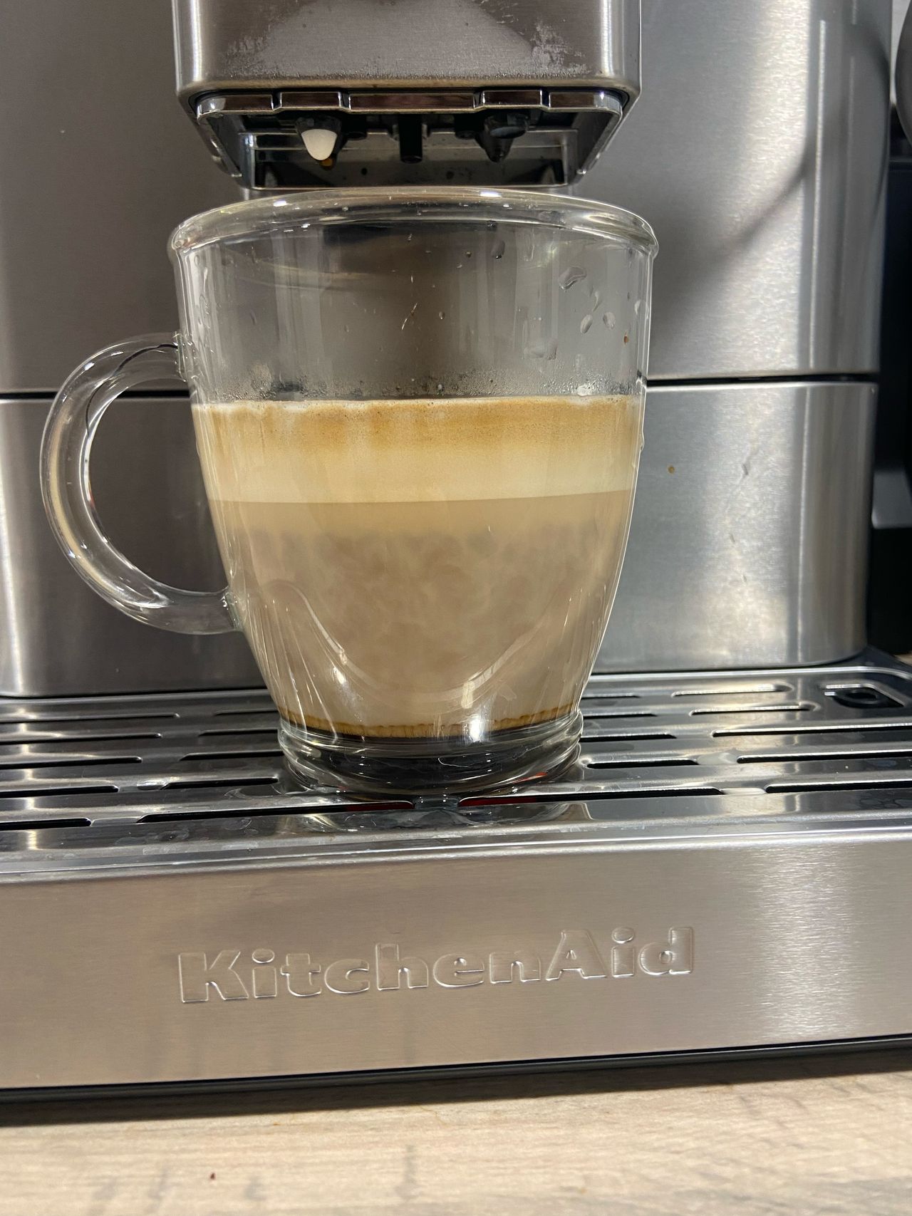 Pictures of cappuccino on the KitchenAid KF8 espresso machine