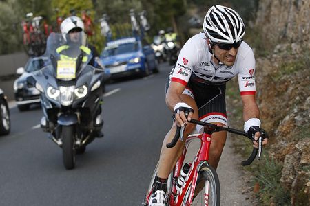 Fabian Cancellara (Trek-Segarfedo) on his way to a solo win at Trofeo Serra de Tramuntana in Mallorca