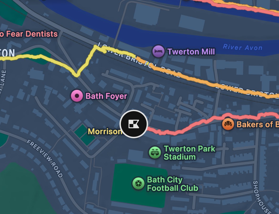 Map of part of Bath from Google Health
