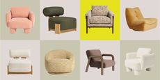 collage of armchairs
