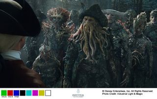 Bill Nighy as Davy Jones and his army of aqua-pirates.