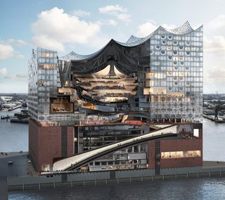 A cross-section render of the Elbphilharmonie.