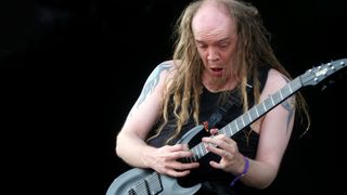 Devin Townsend frontman and guitarist from Strapping Young Lad performing live at Download festival, Downington Park on June 09,2006