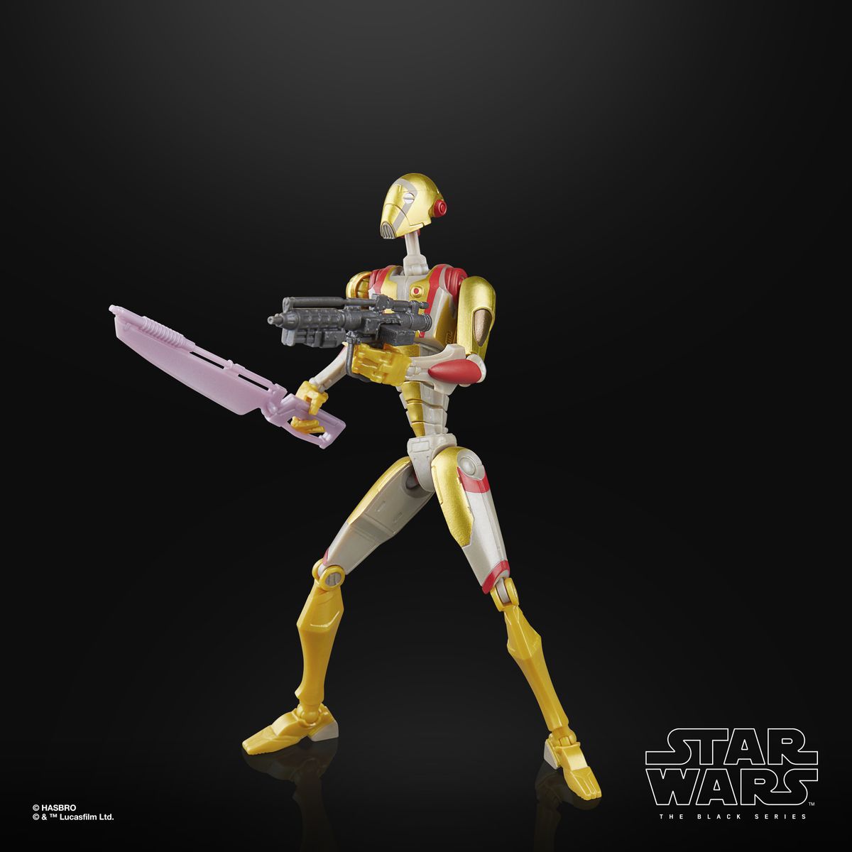 Dagan Gera and BX Droid action figures against a black background