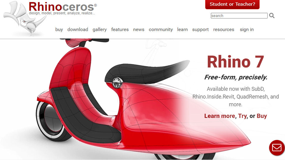 Website screenshot for Rhinoceros