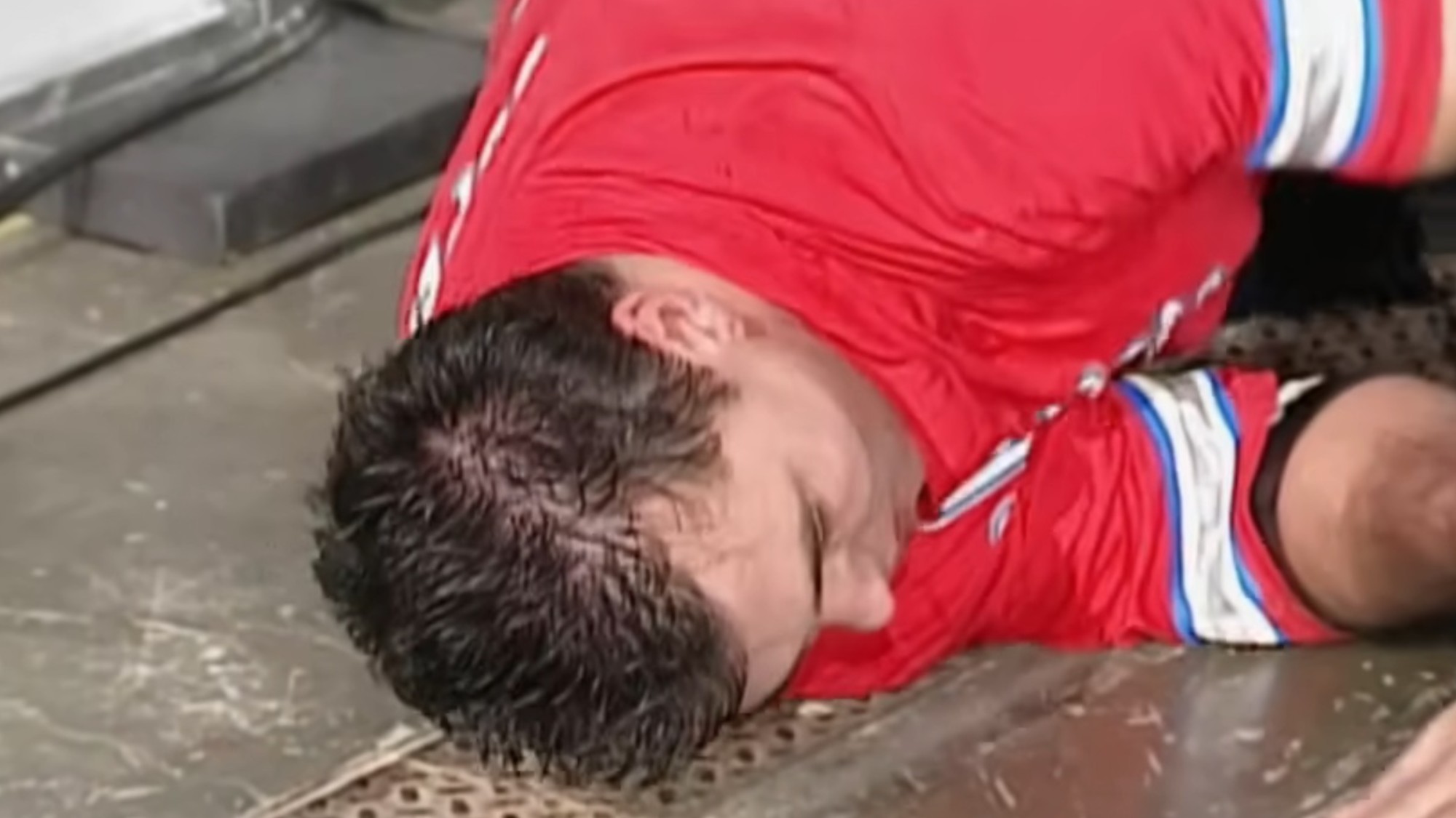 A beaten up and battered Shane McMahon