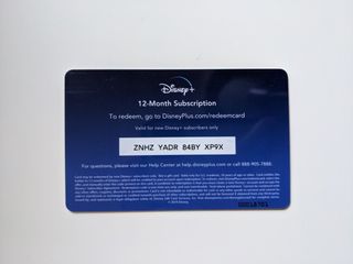 Disney Plus Subscription card