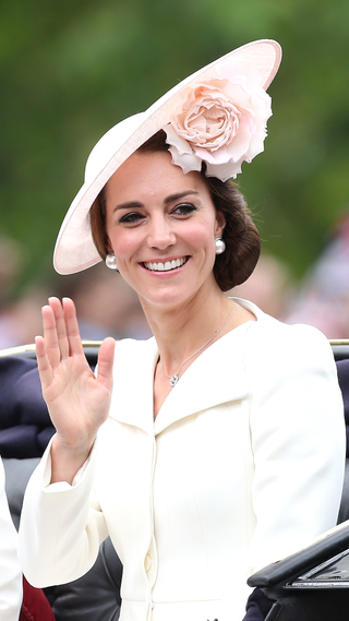 Catherine, Duchess of Cambridge attends the Trooping the Colour, this year marking the Queen's 90th birthday at The Mall on June 11, 2016 in London, England