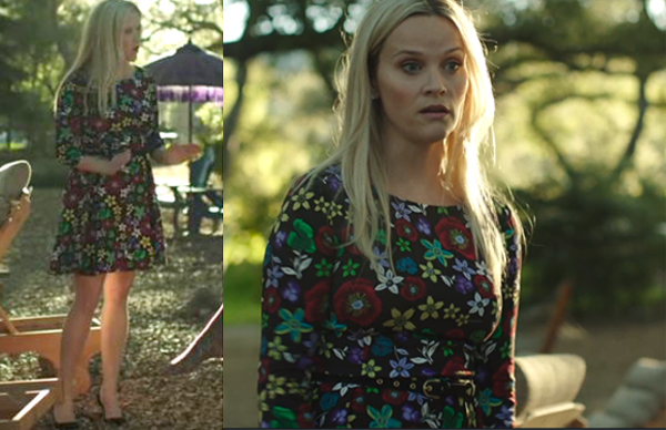 Big Little Lies Madeline Reese Witherspoon black floral dress Suno
