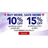 Presidents' Day coupon: Use code PRESDAY