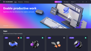 Home page for Lenovo's 3D Explorer software