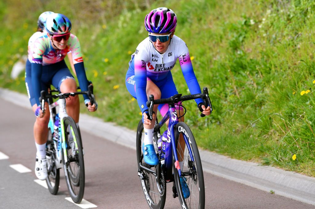 VALKENBURG NETHERLANDS APRIL 10 Amanda Spratt of Australia and Team BikeExchange Jayco competes during the 8th Amstel Gold Race Ladies Edition 2022 a 1285km one day race from Maastricht to Valkenburg UCIWWT AGR2022 on April 10 2022 in Valkenburg Netherlands Photo by Luc ClaessenGetty Images