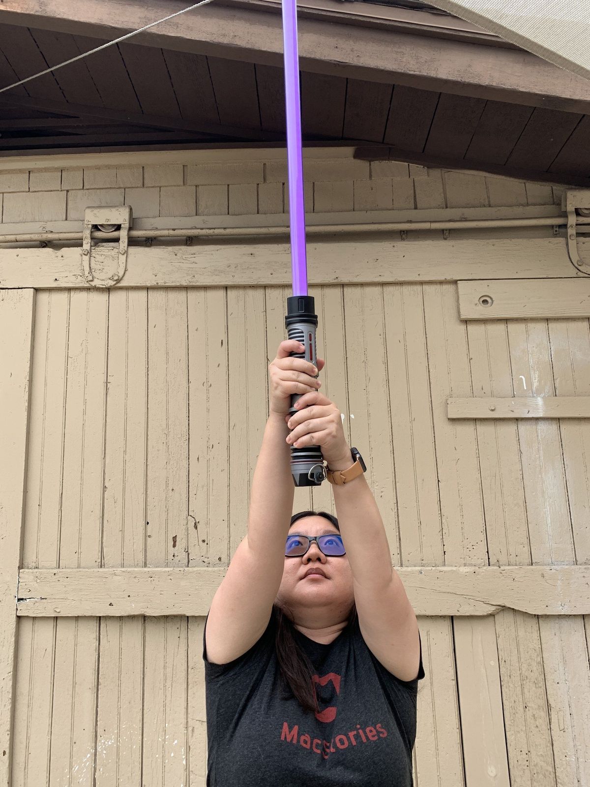 Christine poses like A New Hope poster