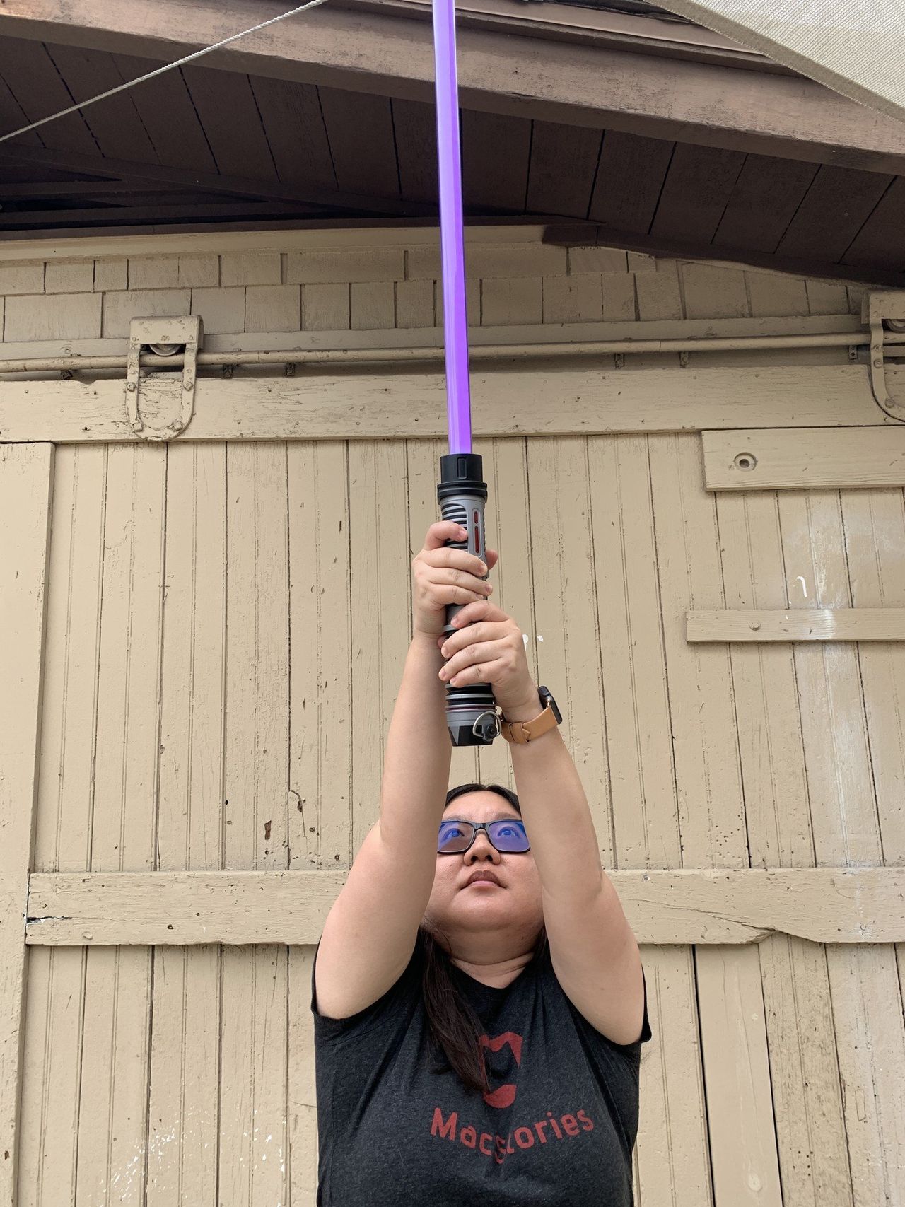 Christine poses like A New Hope poster