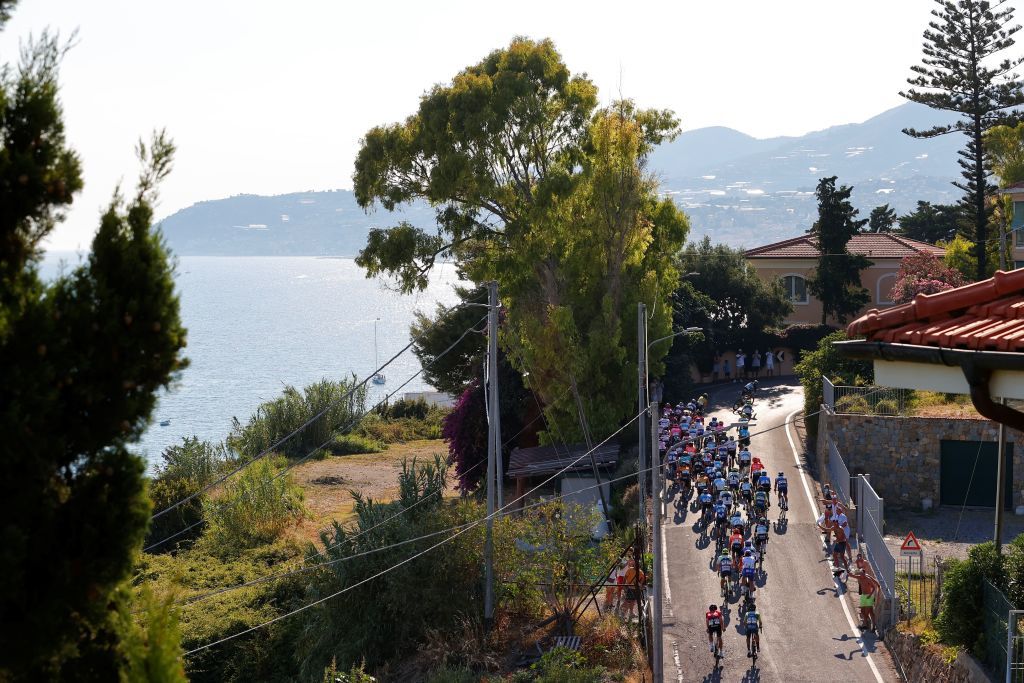 Riders on the Poggio in Milan-San Remo 2020