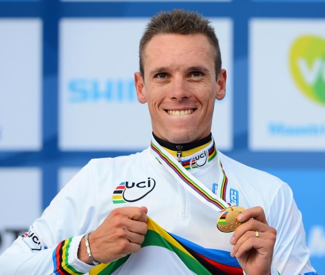 Philippe Gilbert (Belgium) knows the rainbow jersey is all his