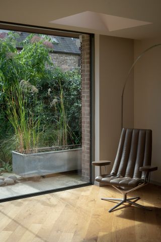 Subtly colour rooflights add detail to the new living space