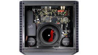 The internal circuitry inside the Rotel Michi Q5