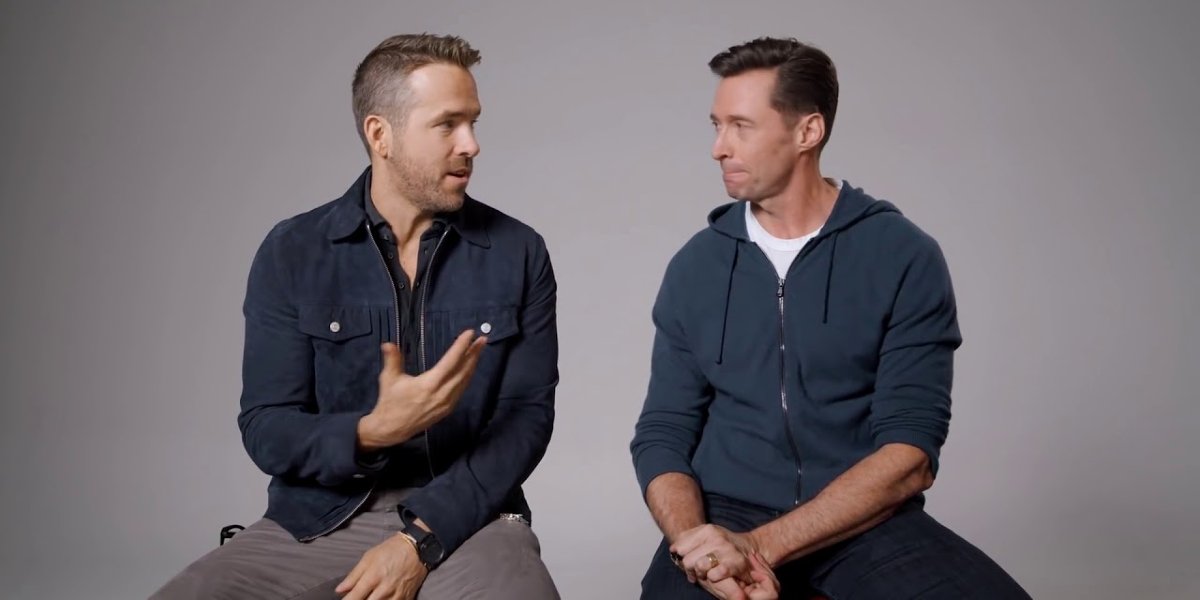 Ryan Reynolds and Hugh Jackman talking