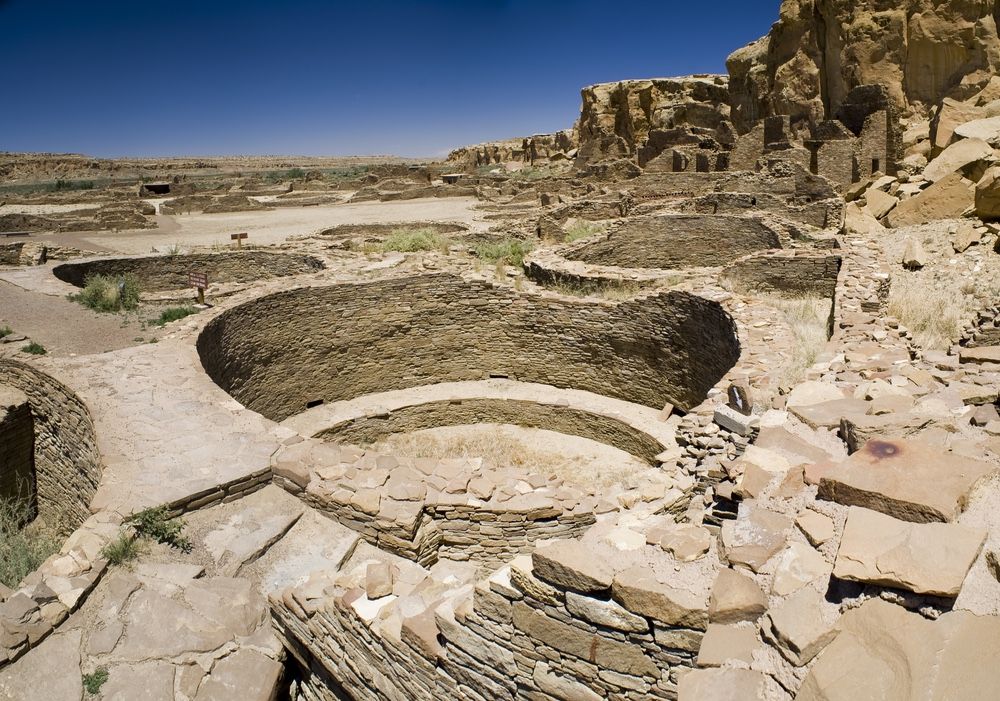 Ancient Ruins at Chaco Canyon, New Mexico.