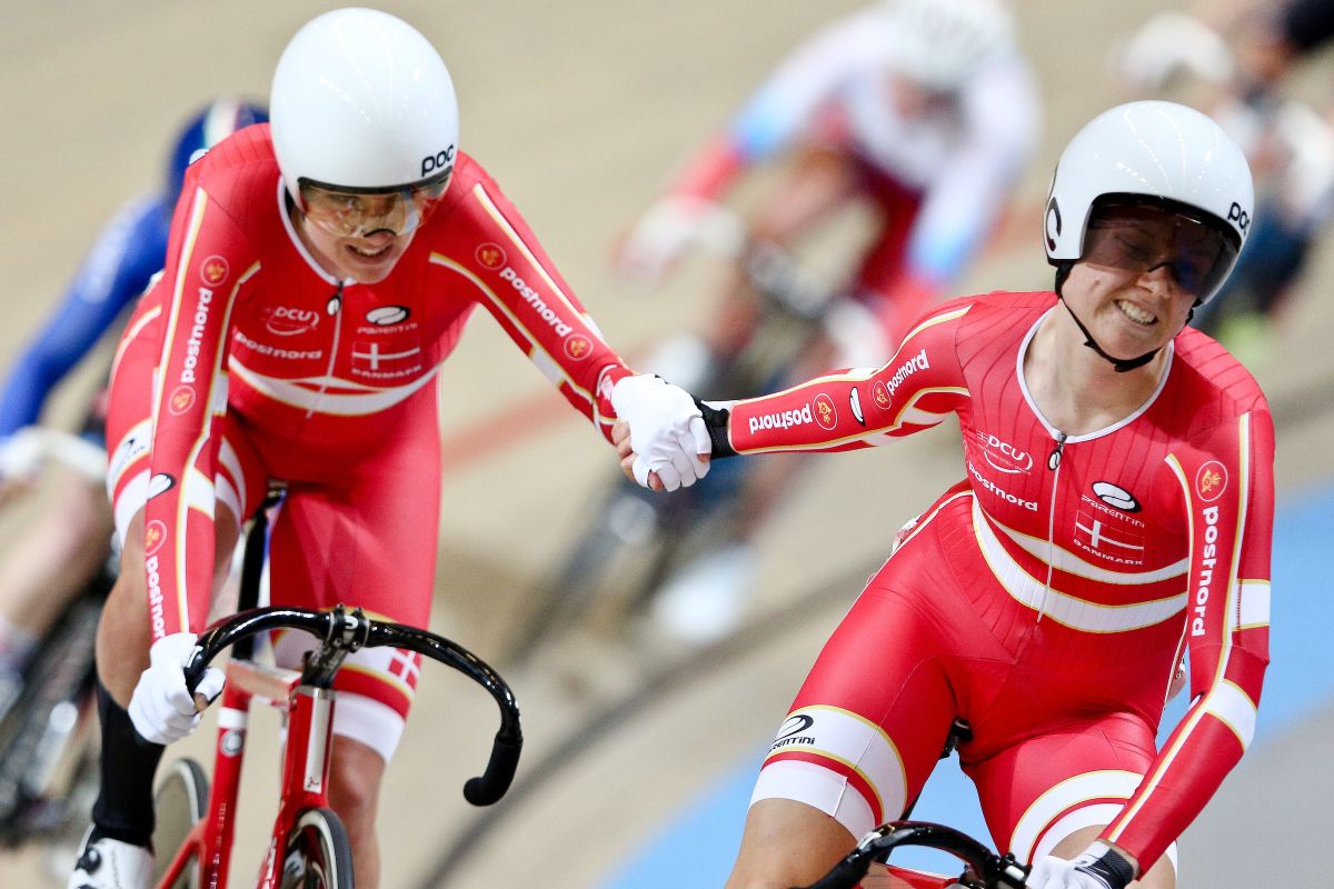 The Danish duo of Amalie Dideriksen and Trine Schmidt in the madison