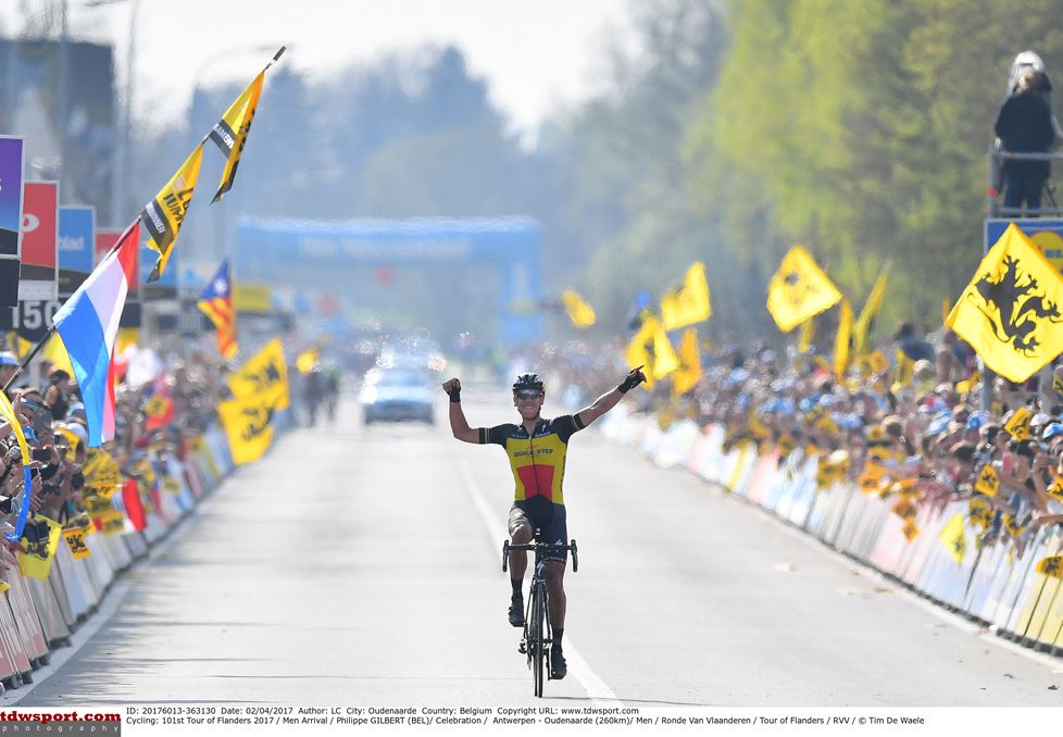 Philippe Gilbert (Quick-Step Floors) wins the 2017 Tour of Flanders