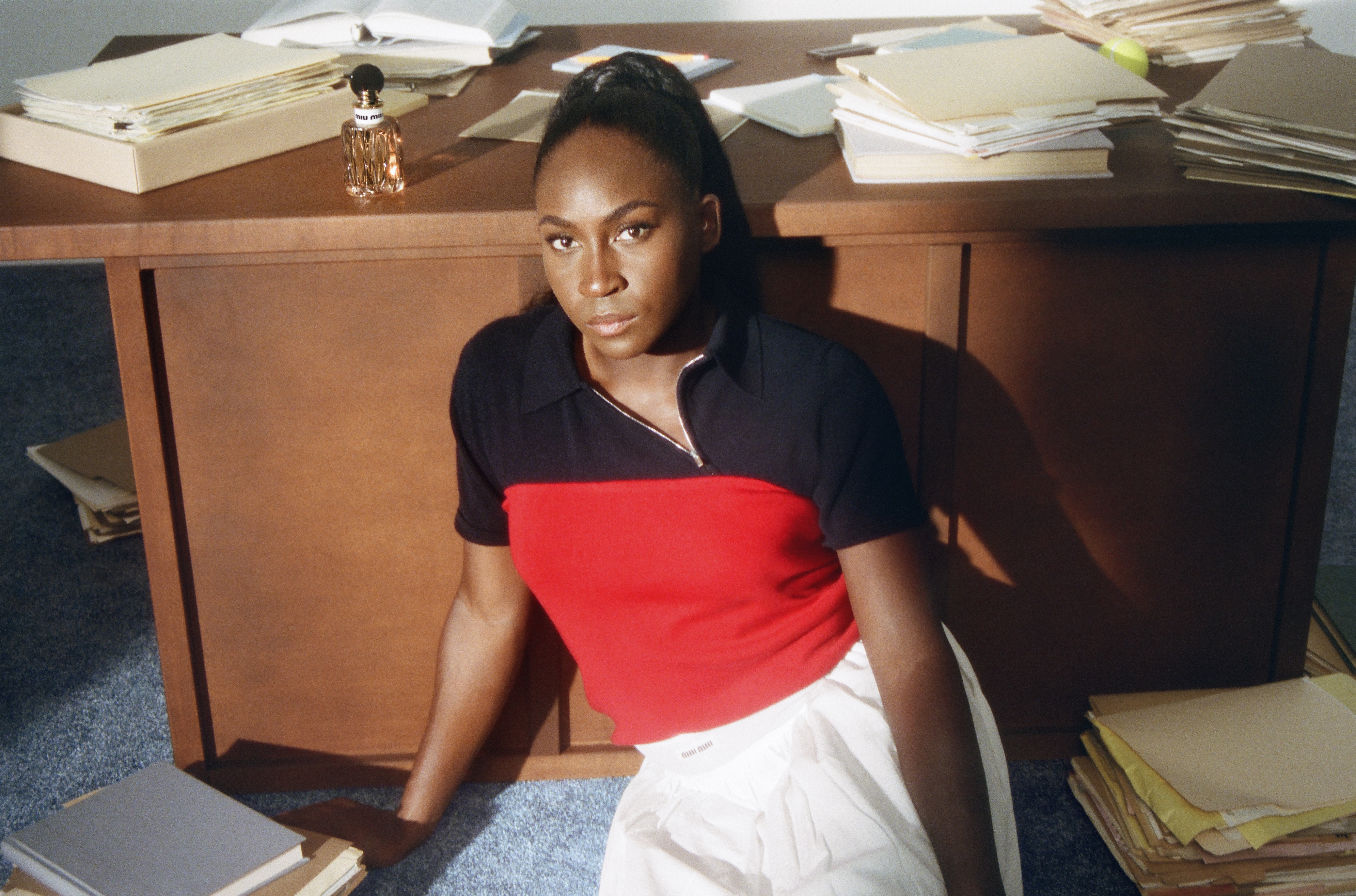 Photo of Coco Gauff for Miu Miu Beauty's Miutine campaign