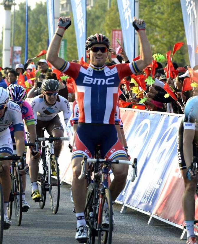 Thor Hushovd (BMC) wins stage 1 of the Tour of Beijing.