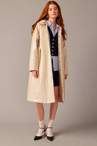 J.Crew September Collection 2023 | Collection Trench Coat in Laminated Linen Blend