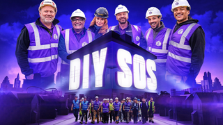 DIY SOS promotional image with the team and logo