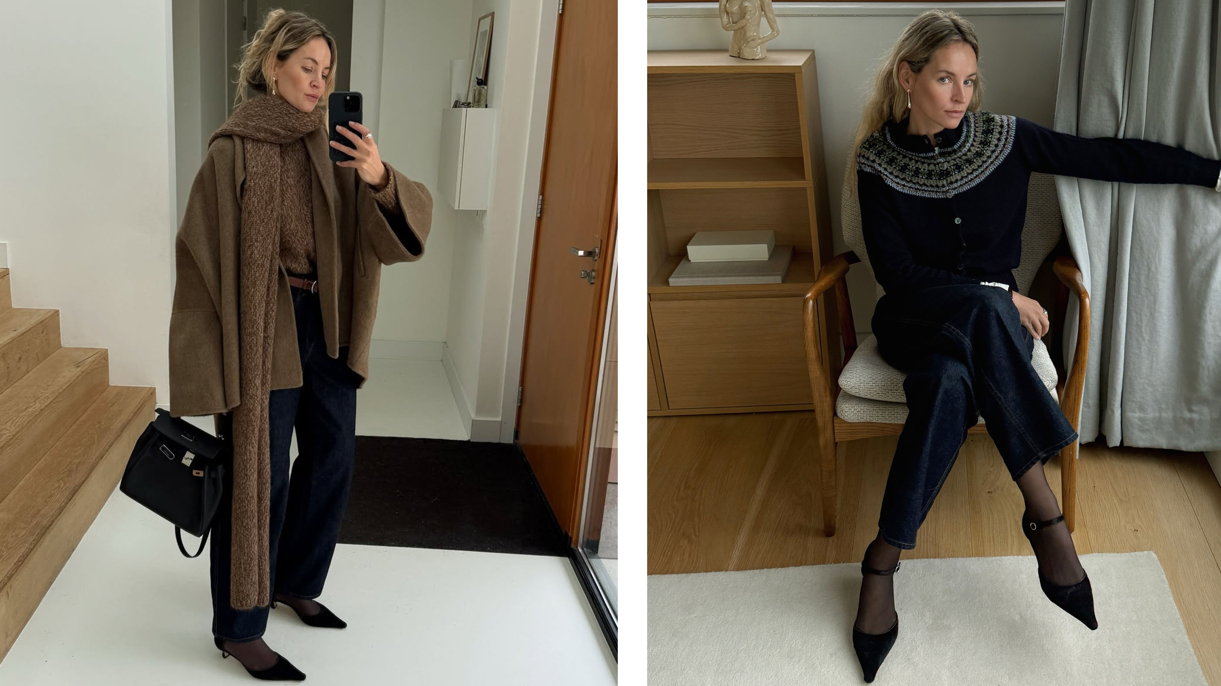 Woman in winter outfits