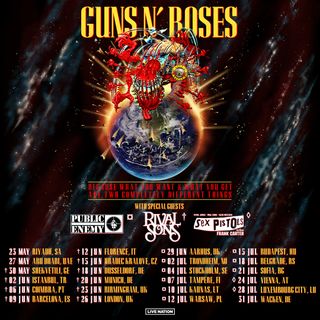 The poster for Guns N' Roses' upcoming 2025 world tour