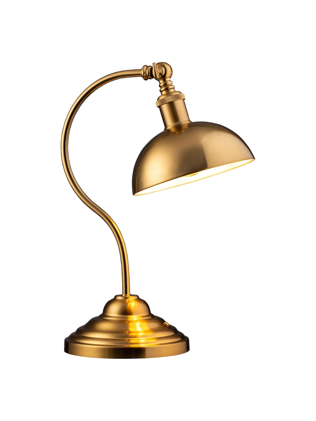 a brass table lamp