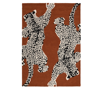 leopard motif rug