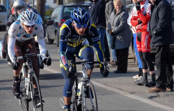 Romain Le Marchand (Ag2r-La Mondiale) and Bj&ouml;rn Leukemans (Vacansoleil)