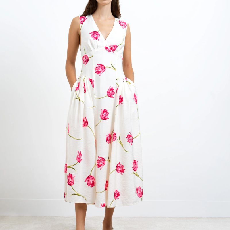 Image of white floral dress