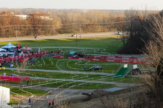 The race course as seen from the top of the big climb