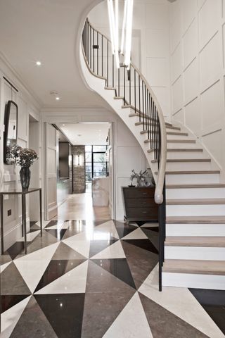marble hallway in house sold by Savills