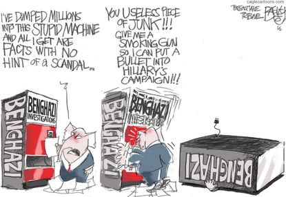 Political cartoon U.S. GOP and Benghazi scandal