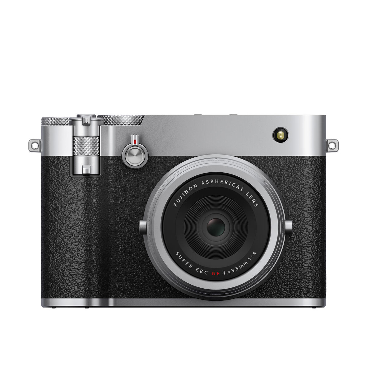 Fujifilm GFX100RF camera on a white background