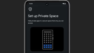 Une image de l'Espace Privé fonctionnant sur un téléphone Android