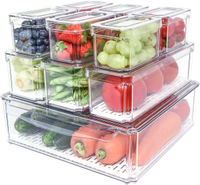 Pomeat 10 Pack  Stackable Refrigerator Organizer Bins