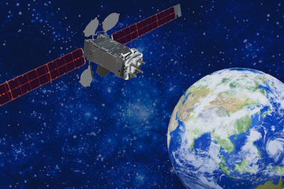 Artist&#039;s Concept of the Intelsat 22 Satellite in Orbit