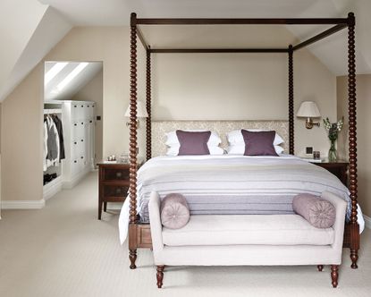 Bedroom with walk in closet