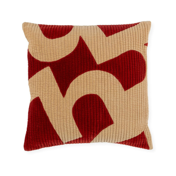 Cushion Red &amp;amp; Cream 45 X 45cm