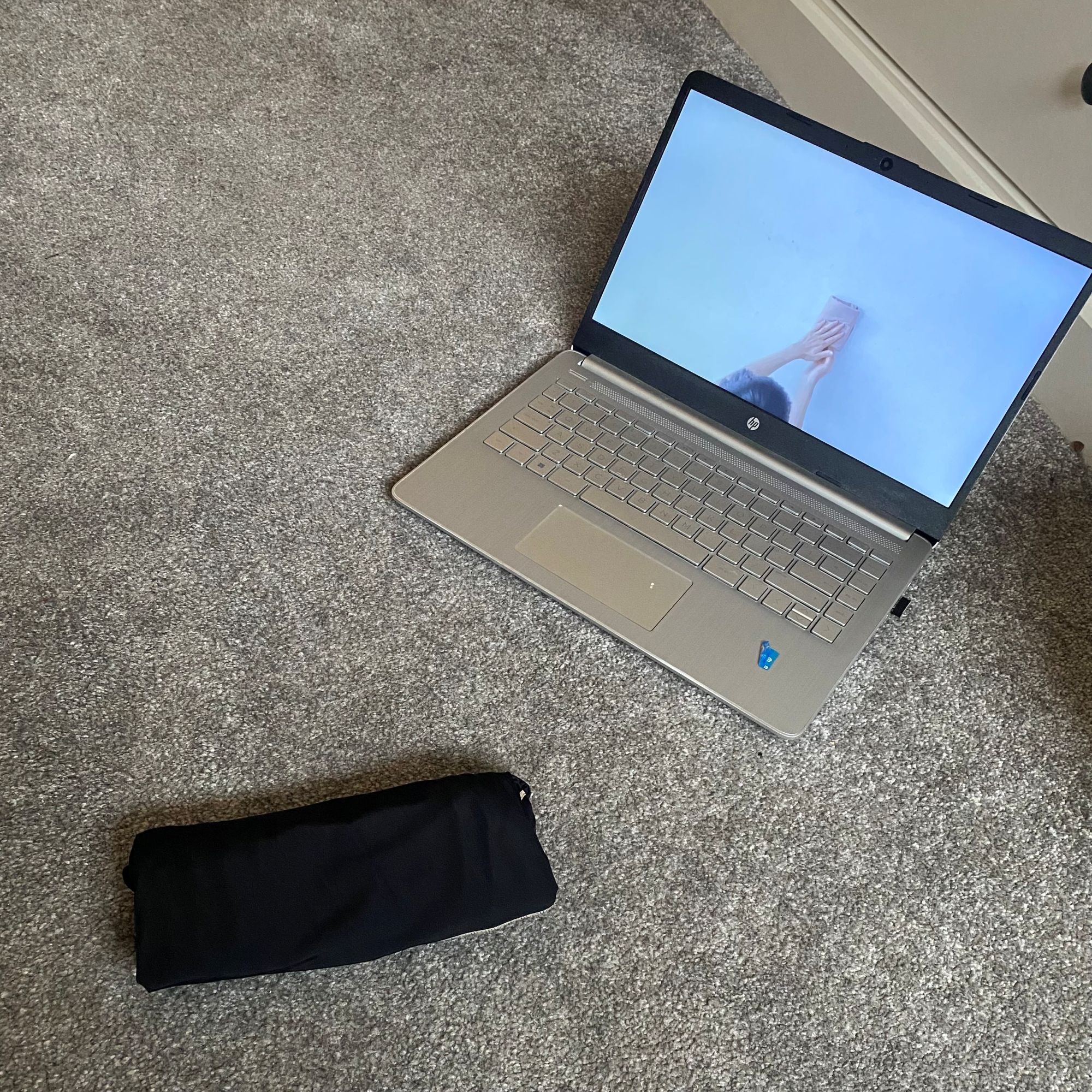 Katie trying the KonMari folding method to organise her clothes