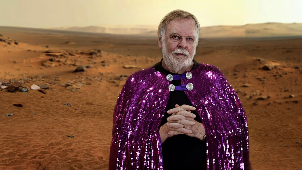 Rick Wakeman standing on Mars