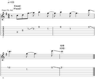 Capo at the 7th fret - Example 6b