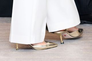 Queen Letizia's metallic shoes