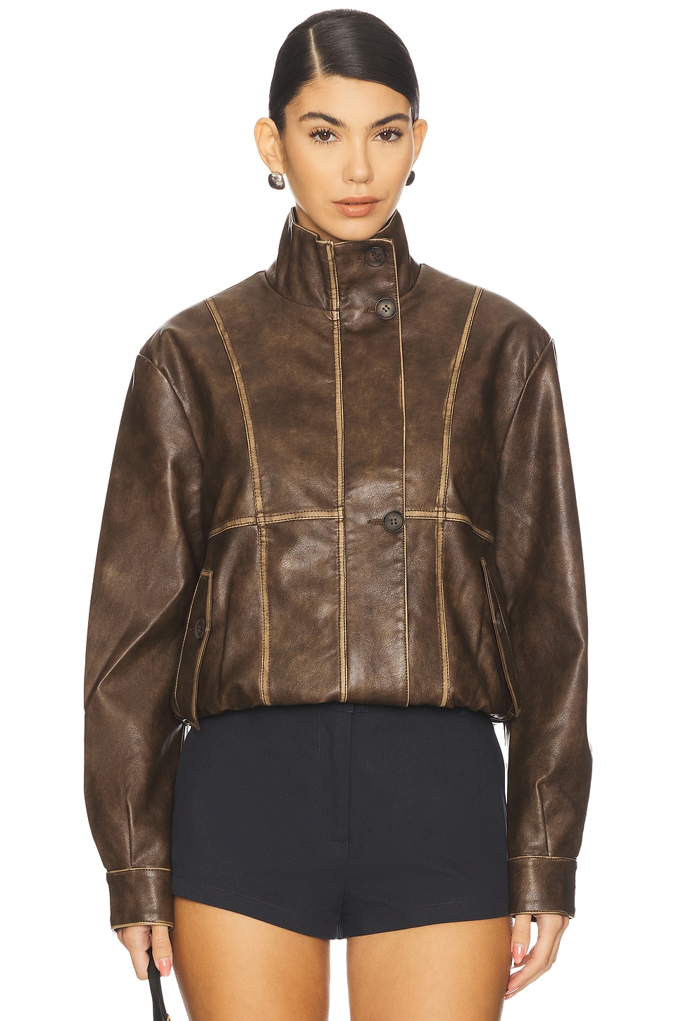 Bella Faux Leather Bomber
